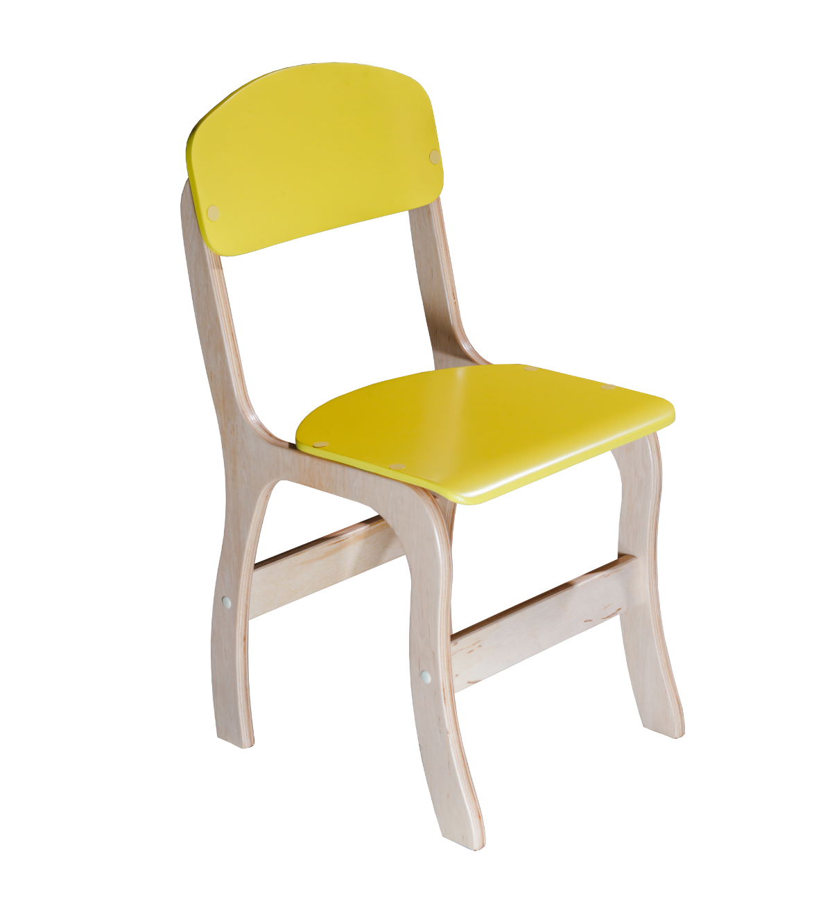 Фанерний дитячий стільчик "Мелодія", з фарбованою спинкою та сидінням, на ростову групу №2, ЛЕЛЕКА, 290х343х567 мм.